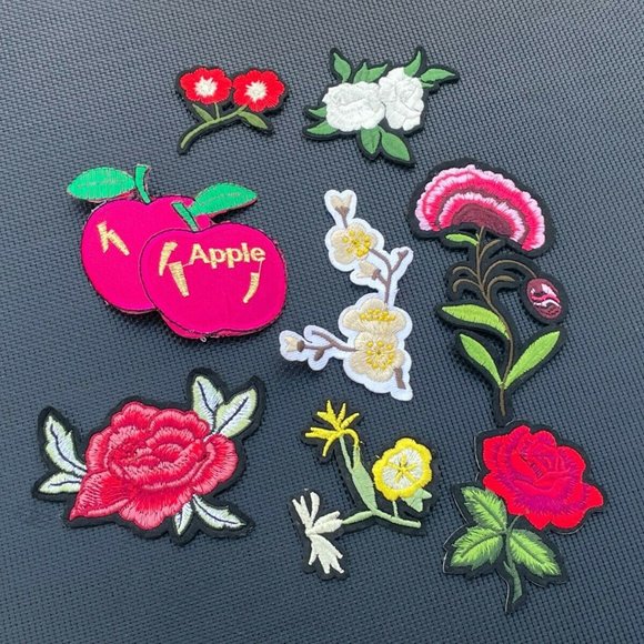 Lot of 8 patches Iron On applique Embroidery Patches Flowers Set of 8 patches - Picture 7 of 9